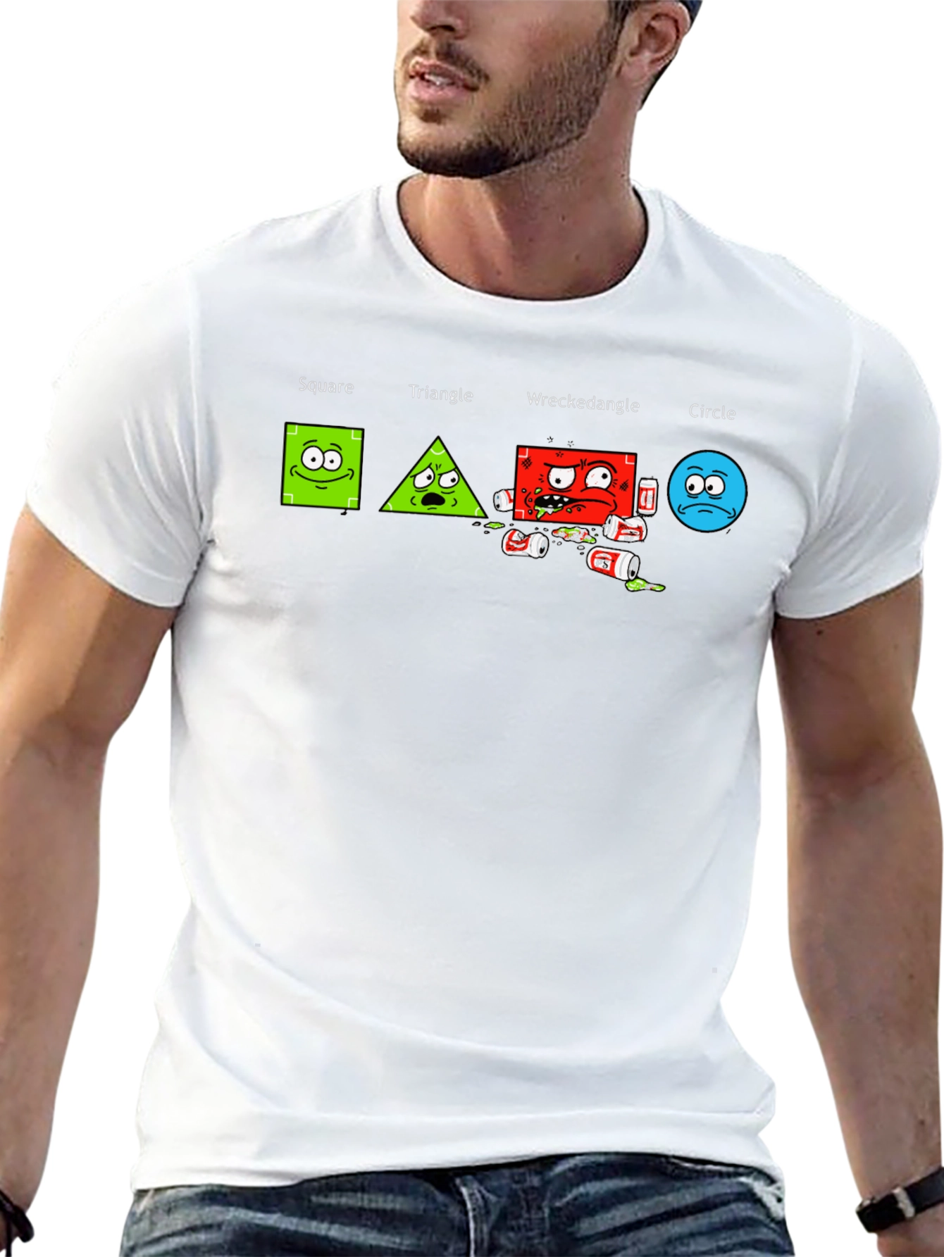 Drunk Geometry Mens Graphic T-Shirt