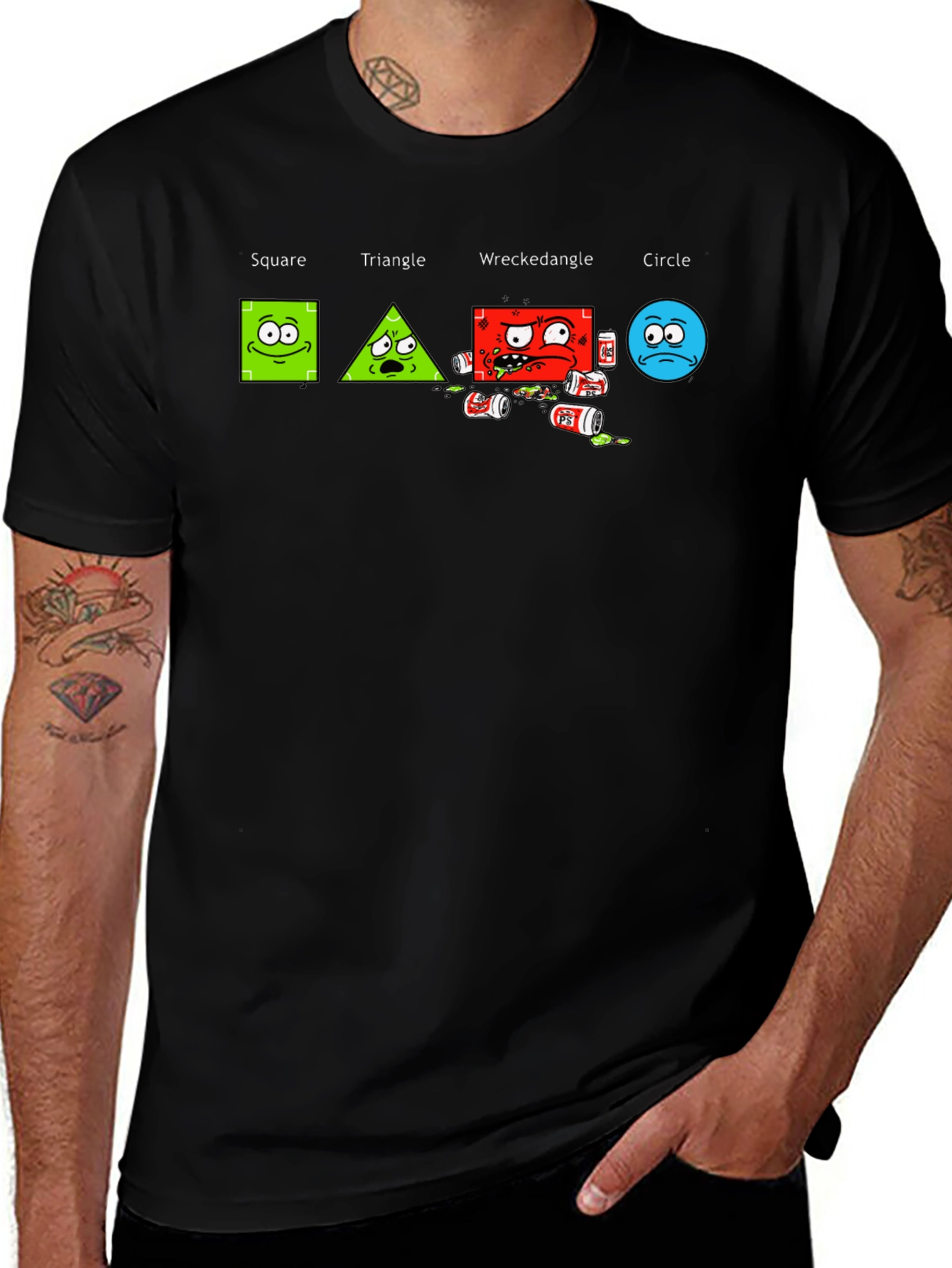 Drunk Geometry Mens Graphic T-Shirt