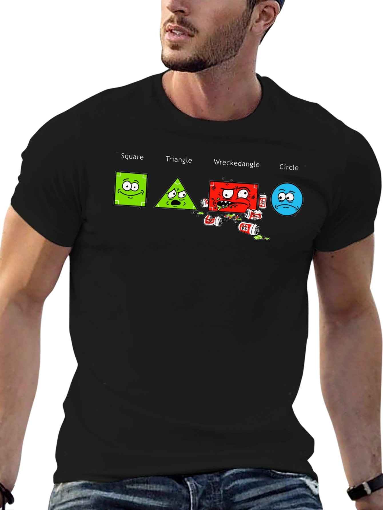 Drunk Geometry Mens Graphic T-Shirt
