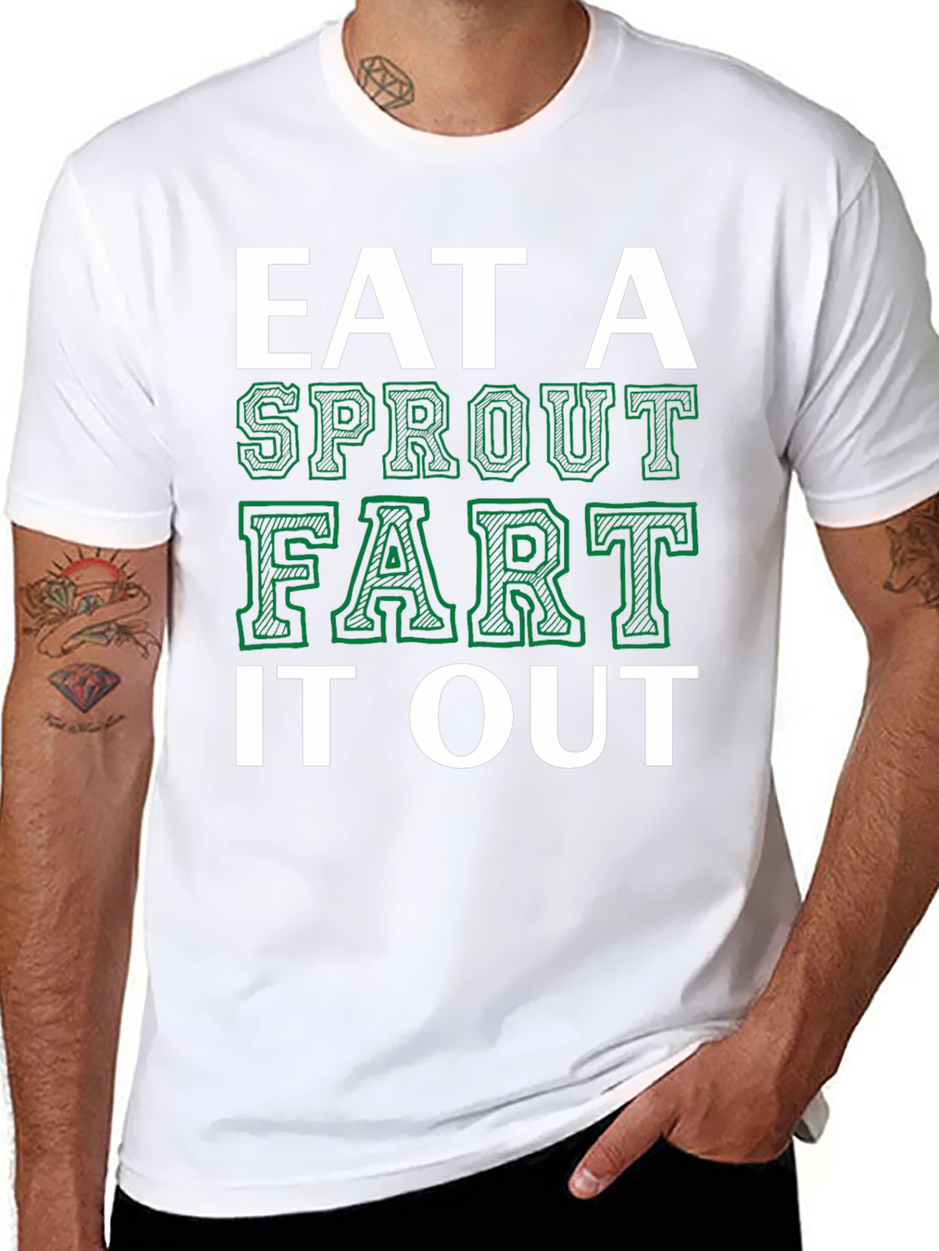 Eat a Sprout Fart It Out Mens Graphic Tee