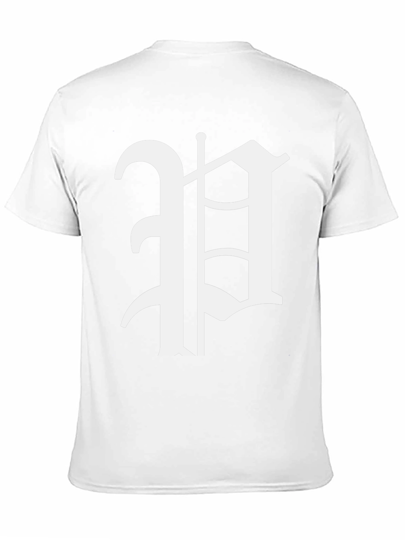 Black T-Shirt with White Gothic Letter