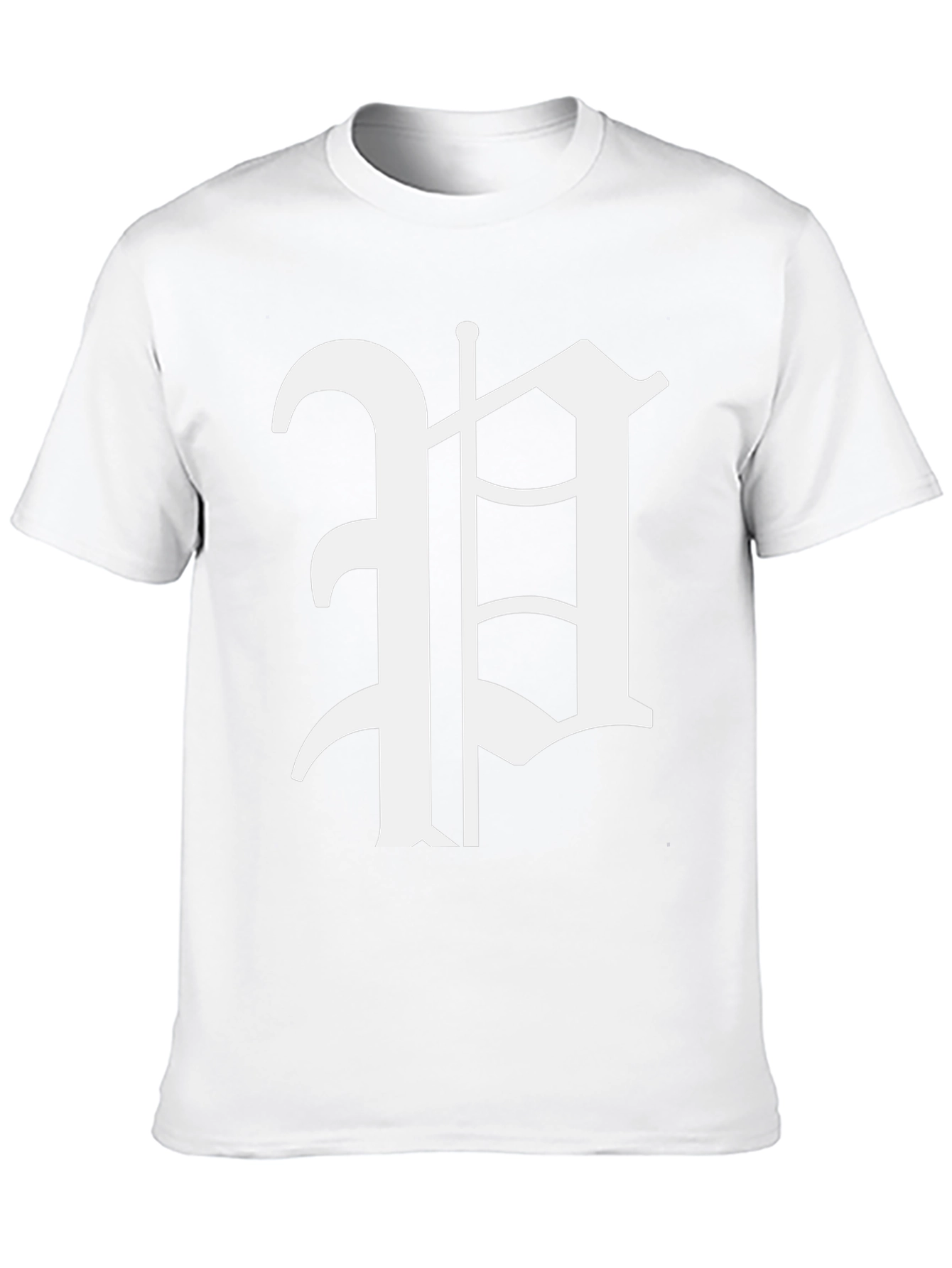 Black T-Shirt with White Gothic Letter