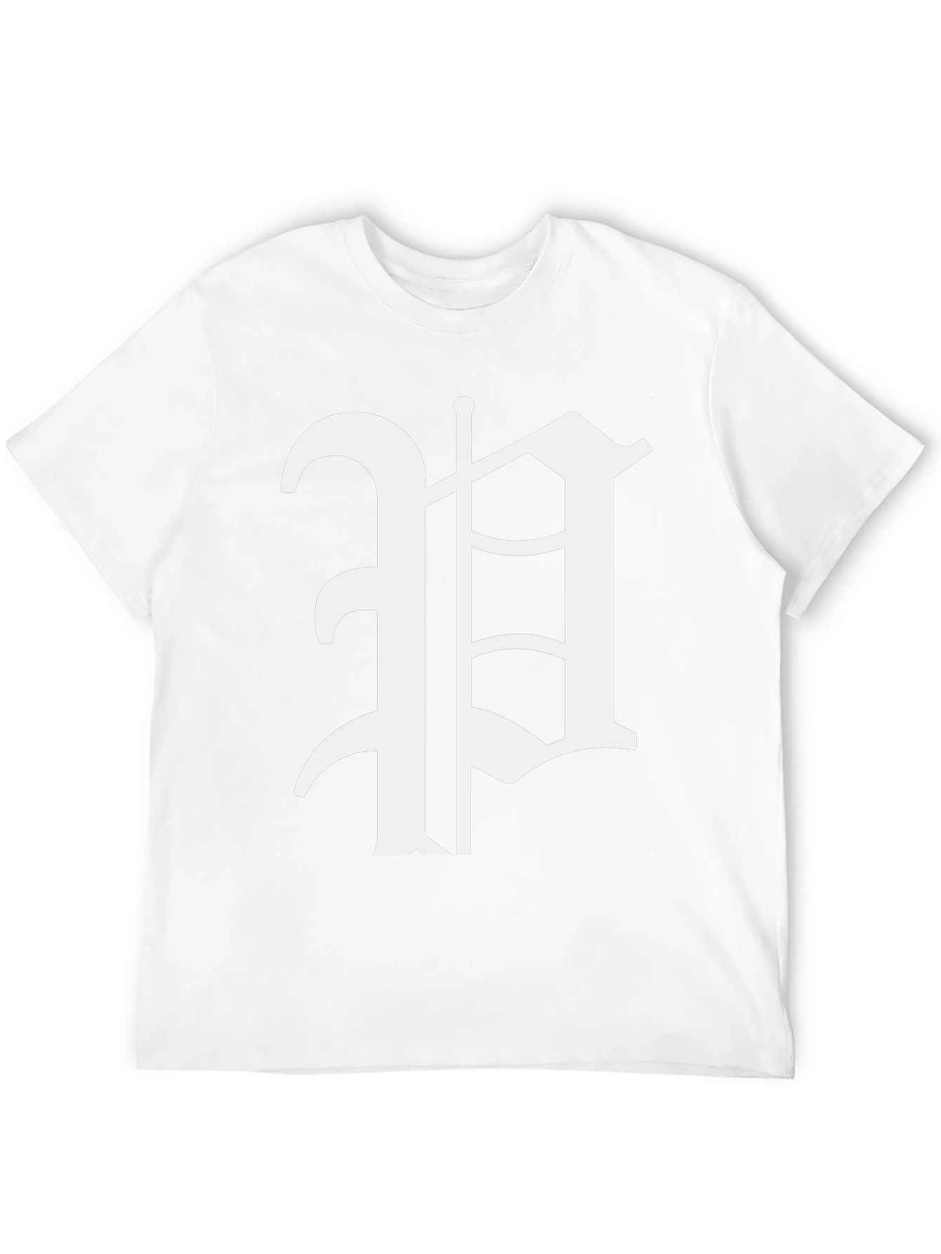 Black T-Shirt with White Gothic Letter