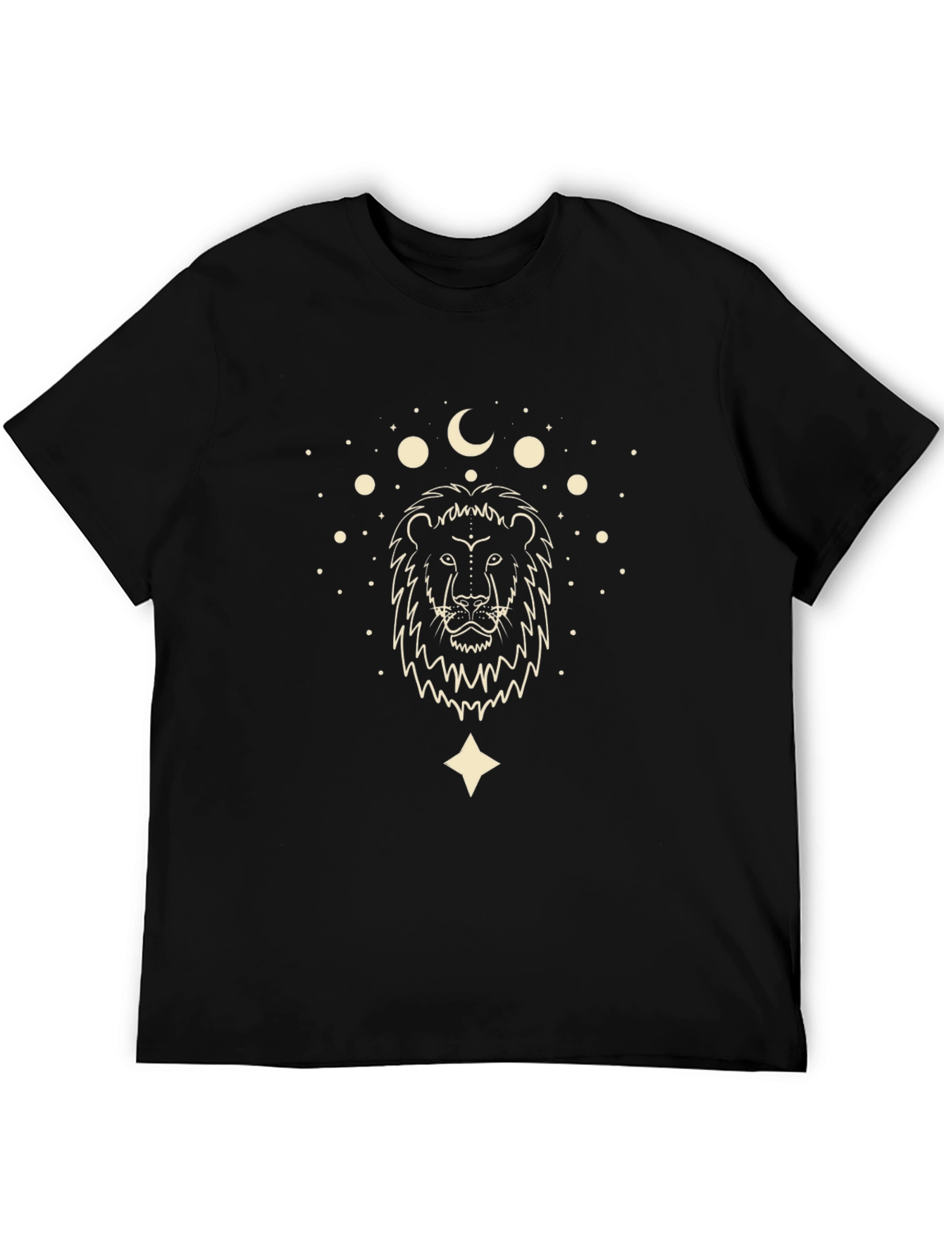 Lion & Moon Graphic Tee - Black