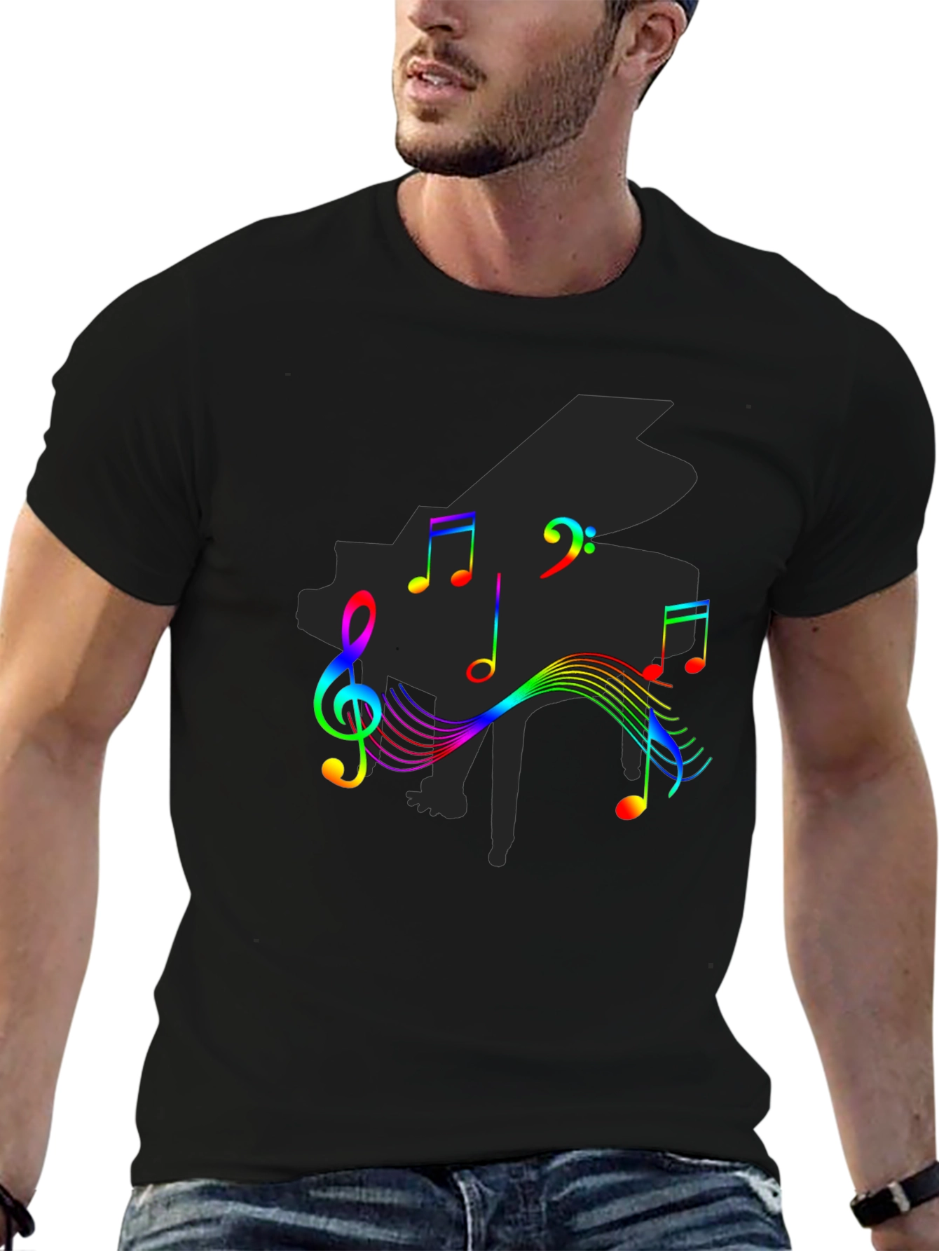 Musical Rainbow Piano Graphic Tee