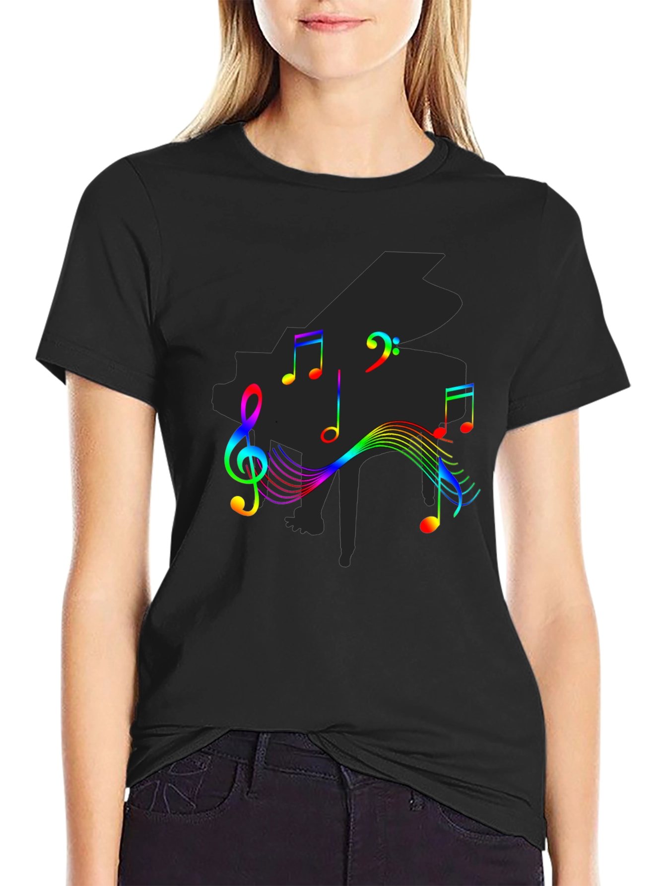 Musical Rainbow Piano Graphic Tee