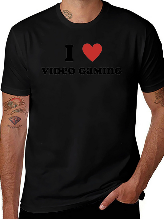 I Love Video Gaming Black Graphic Tee Shirt
