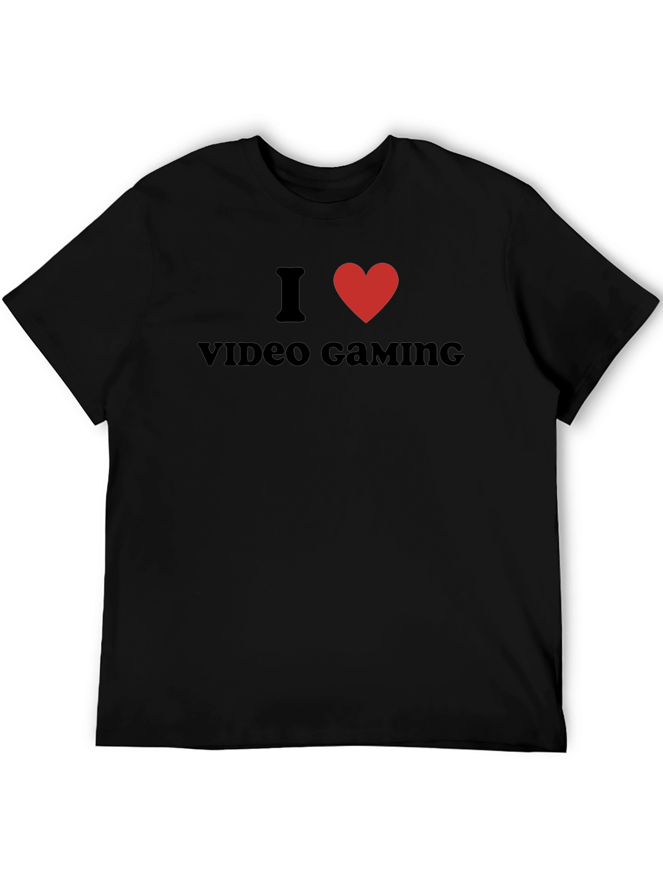 I Love Video Gaming Black Graphic Tee Shirt