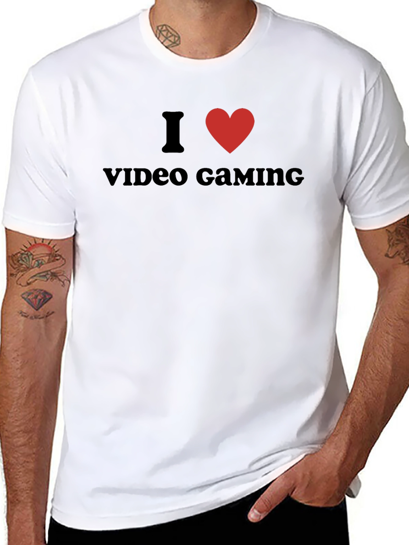 I Love Video Gaming Black Graphic Tee Shirt