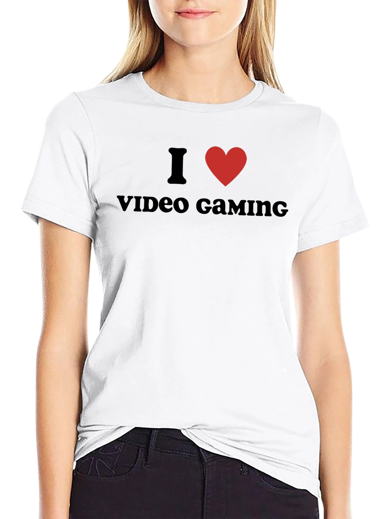 I Love Video Gaming Black Graphic Tee Shirt