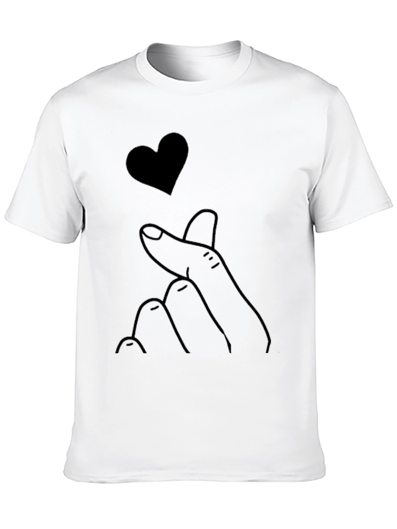 Heart Finger Black T-Shirt
