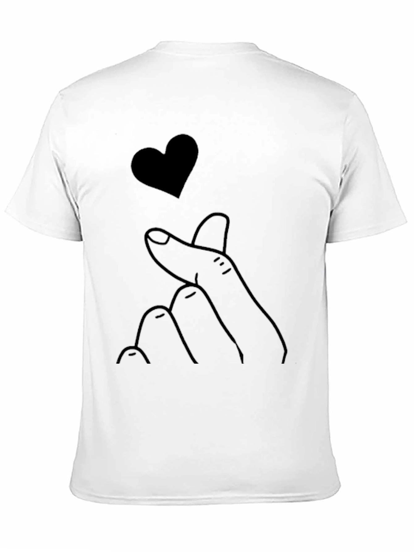 Heart Finger Black T-Shirt