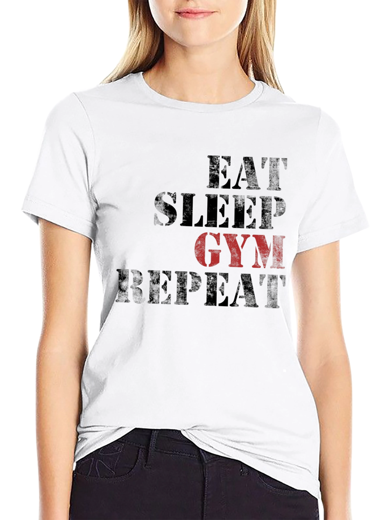 Eat Sleep Gym Repeat Graphic Tee