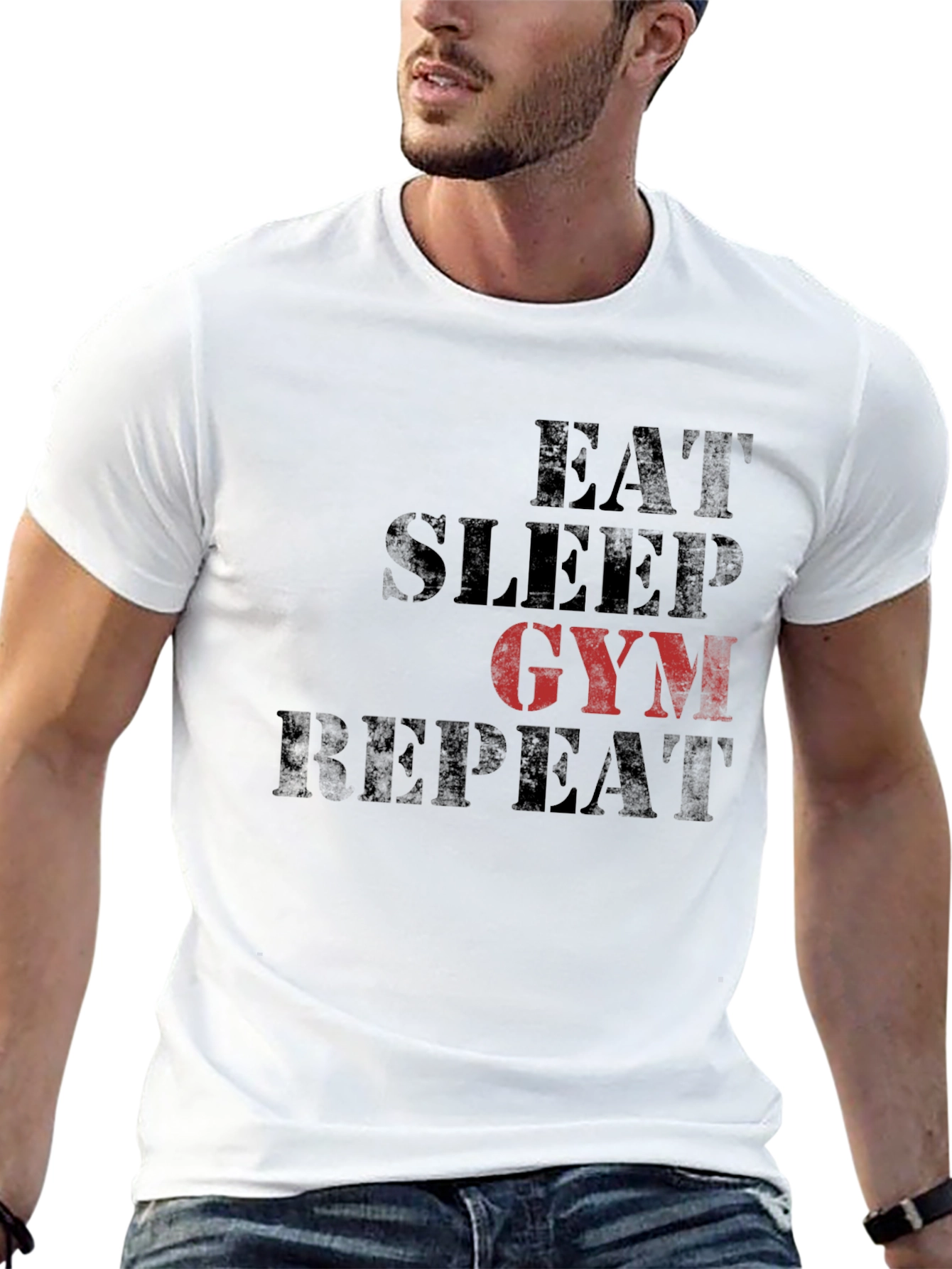 Eat Sleep Gym Repeat Graphic Tee