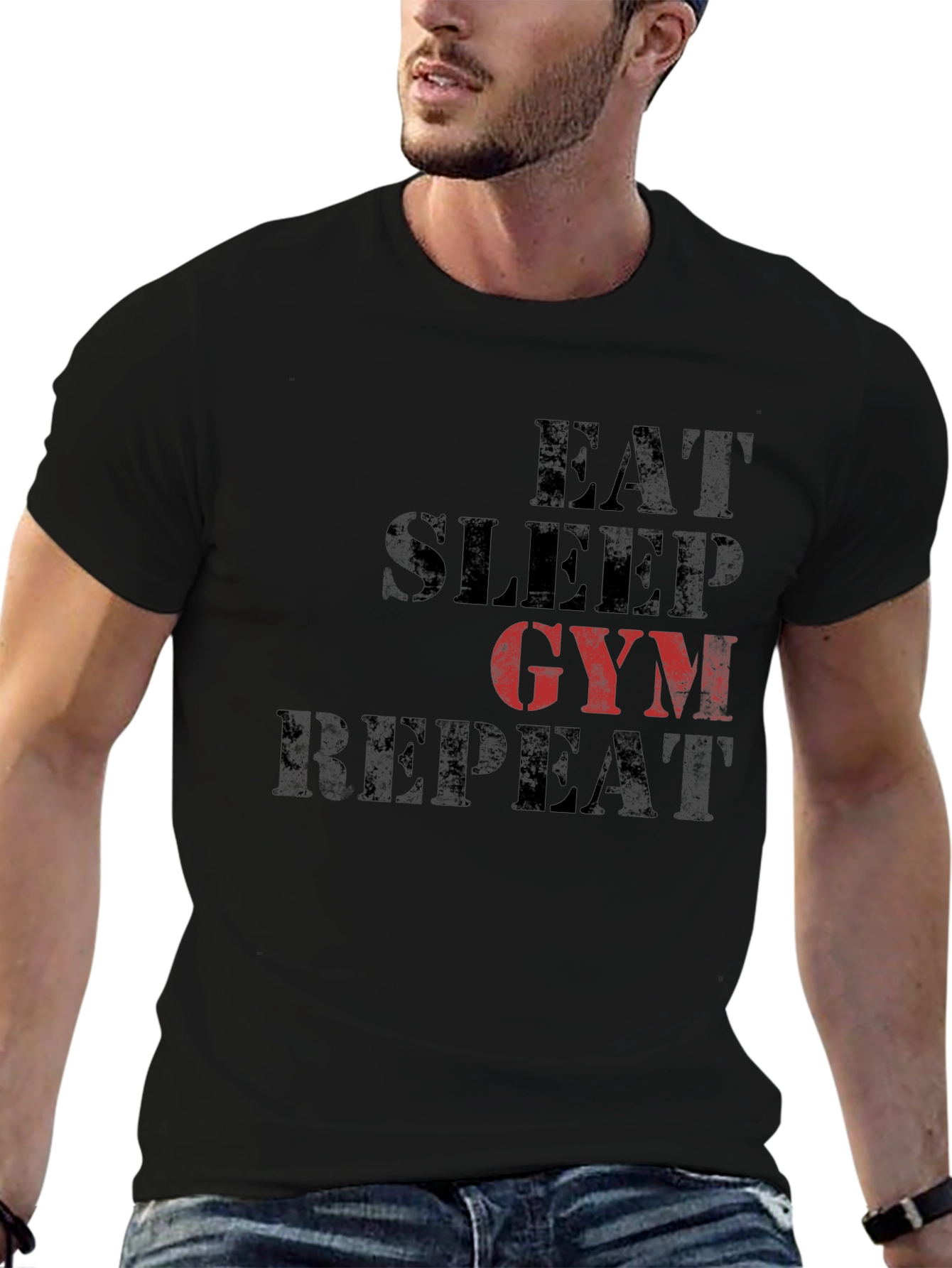 Eat Sleep Gym Repeat Graphic Tee