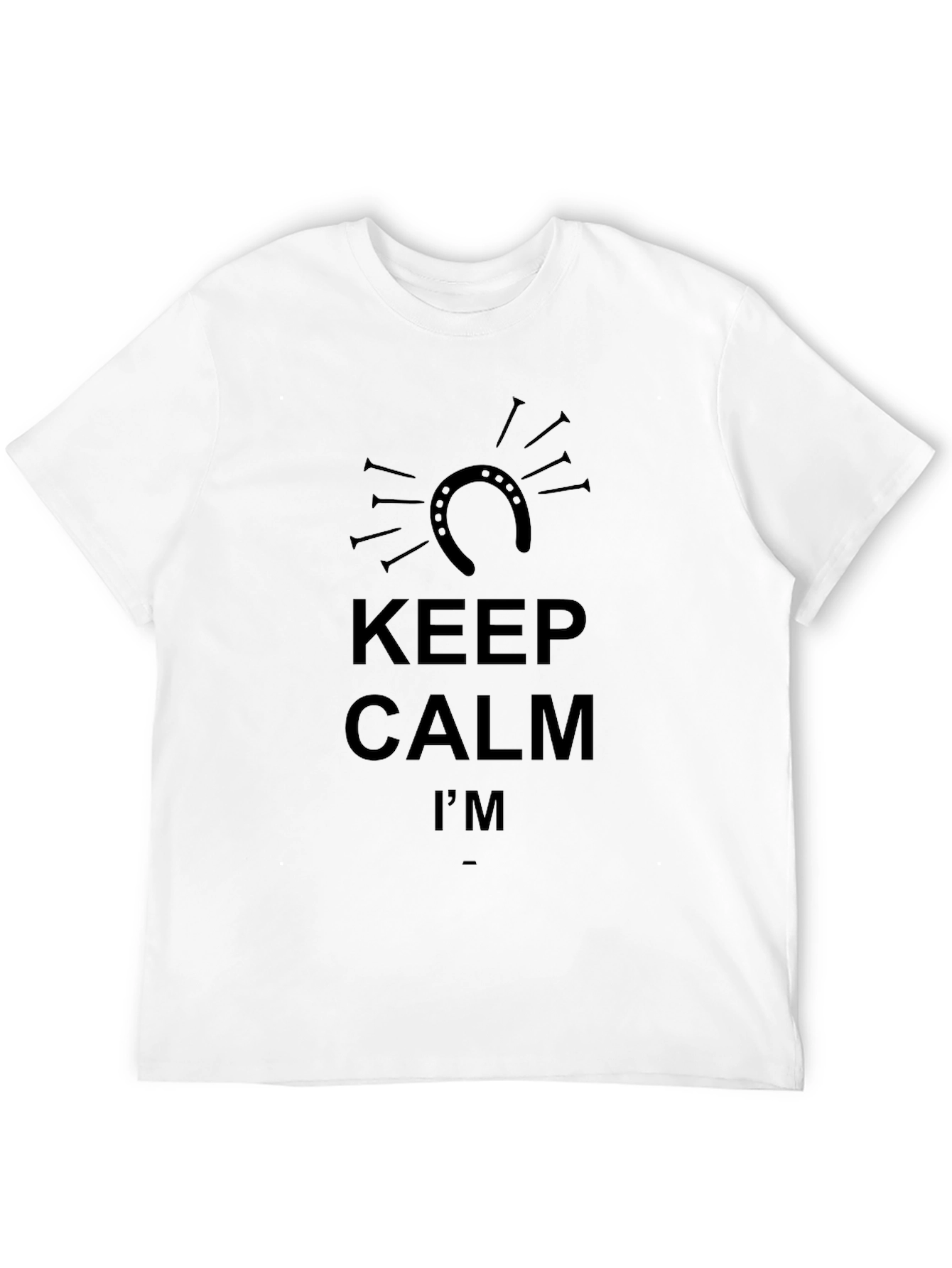 Keep Calm Horseshoe Black T-Shirt