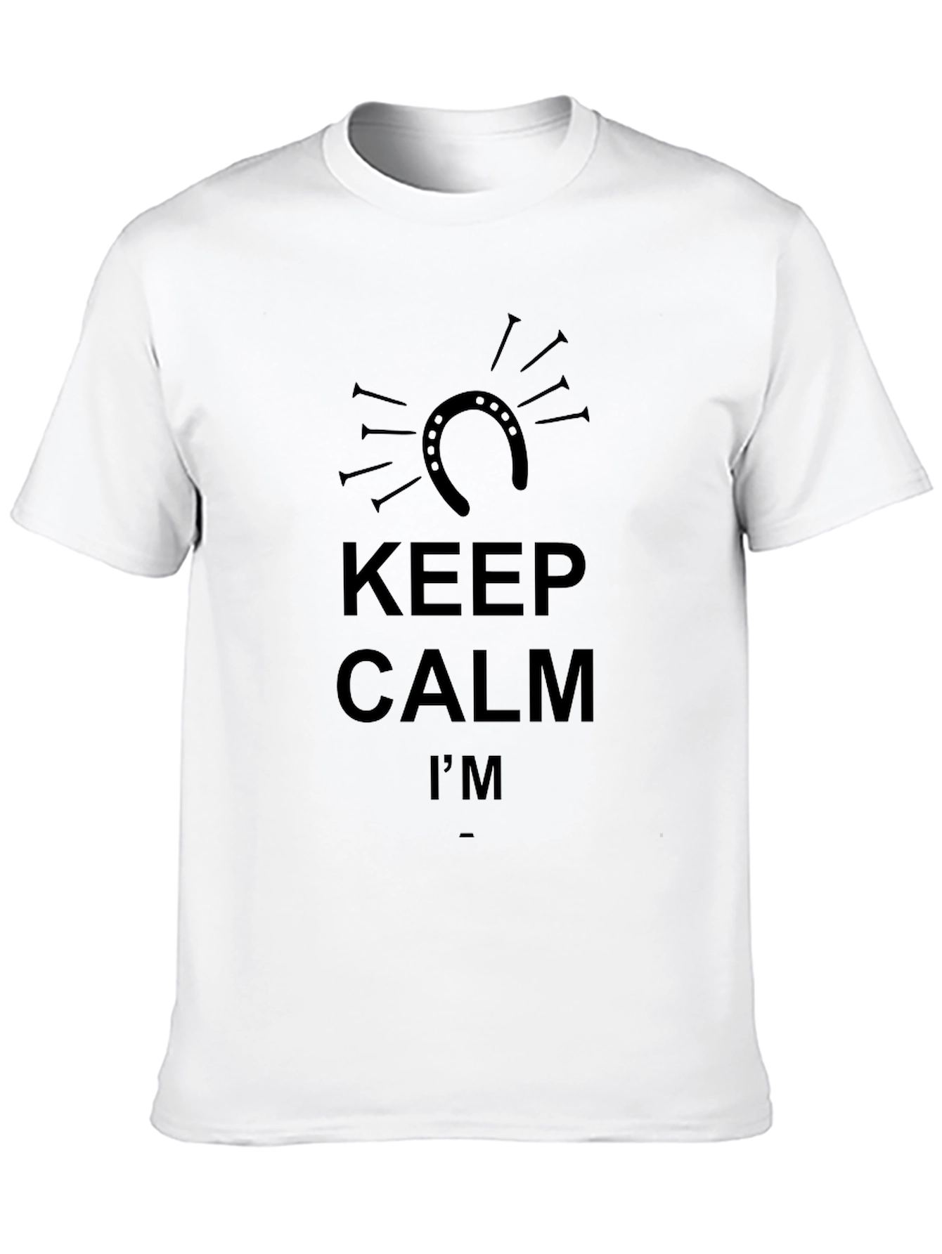 Keep Calm Horseshoe Black T-Shirt
