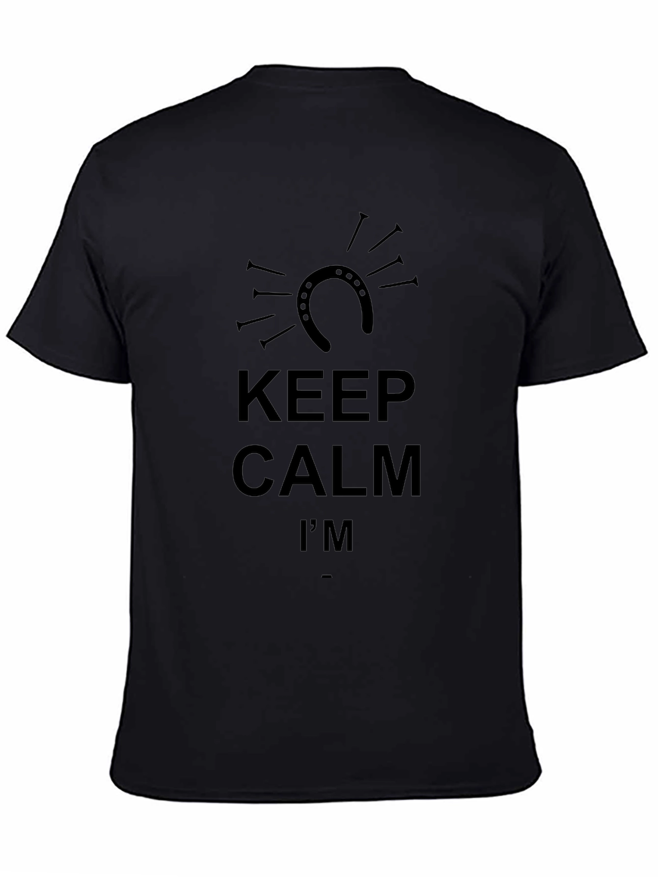 Keep Calm Horseshoe Black T-Shirt