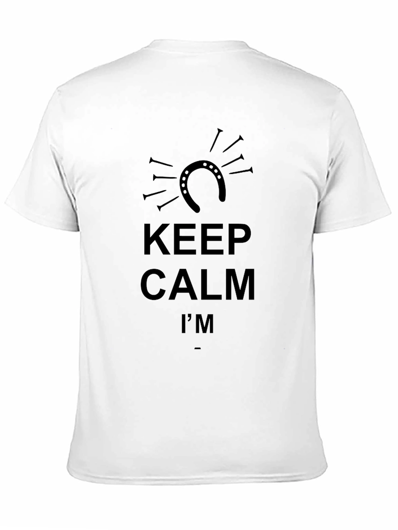 Keep Calm Horseshoe Black T-Shirt