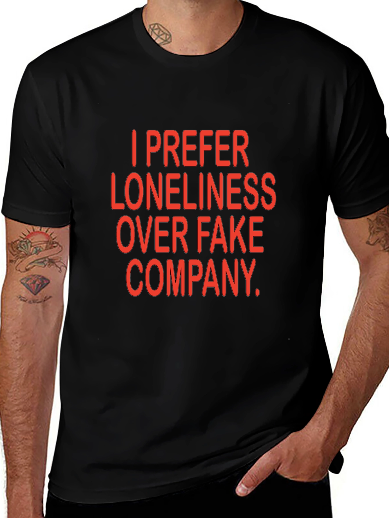 Loneliness Over Fake Company Graphic Tee