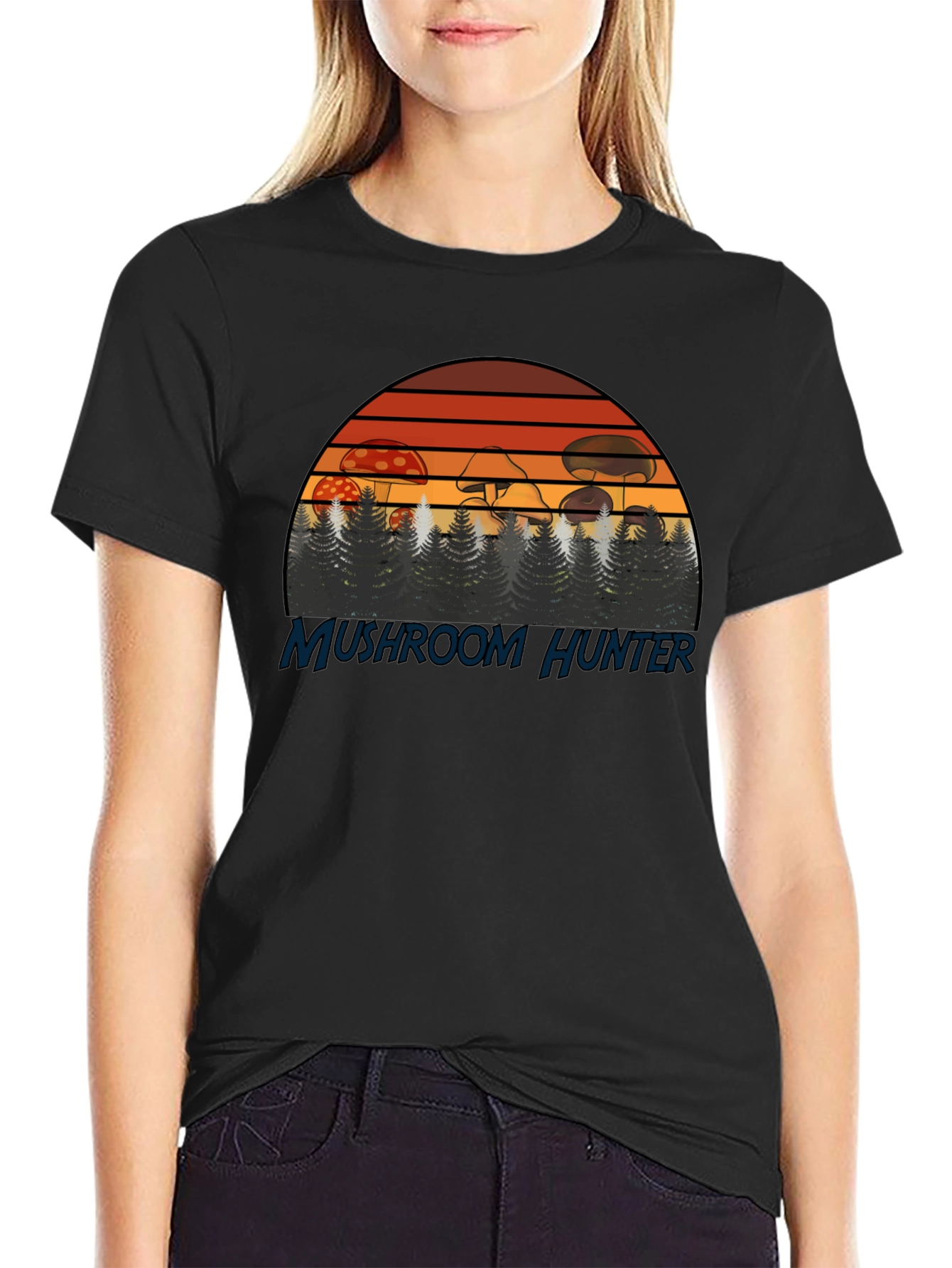 Mushroom Hunter T-Shirt - Retro Forest Design