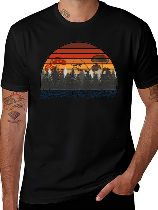 Mushroom Hunter T-Shirt - Retro Forest Design