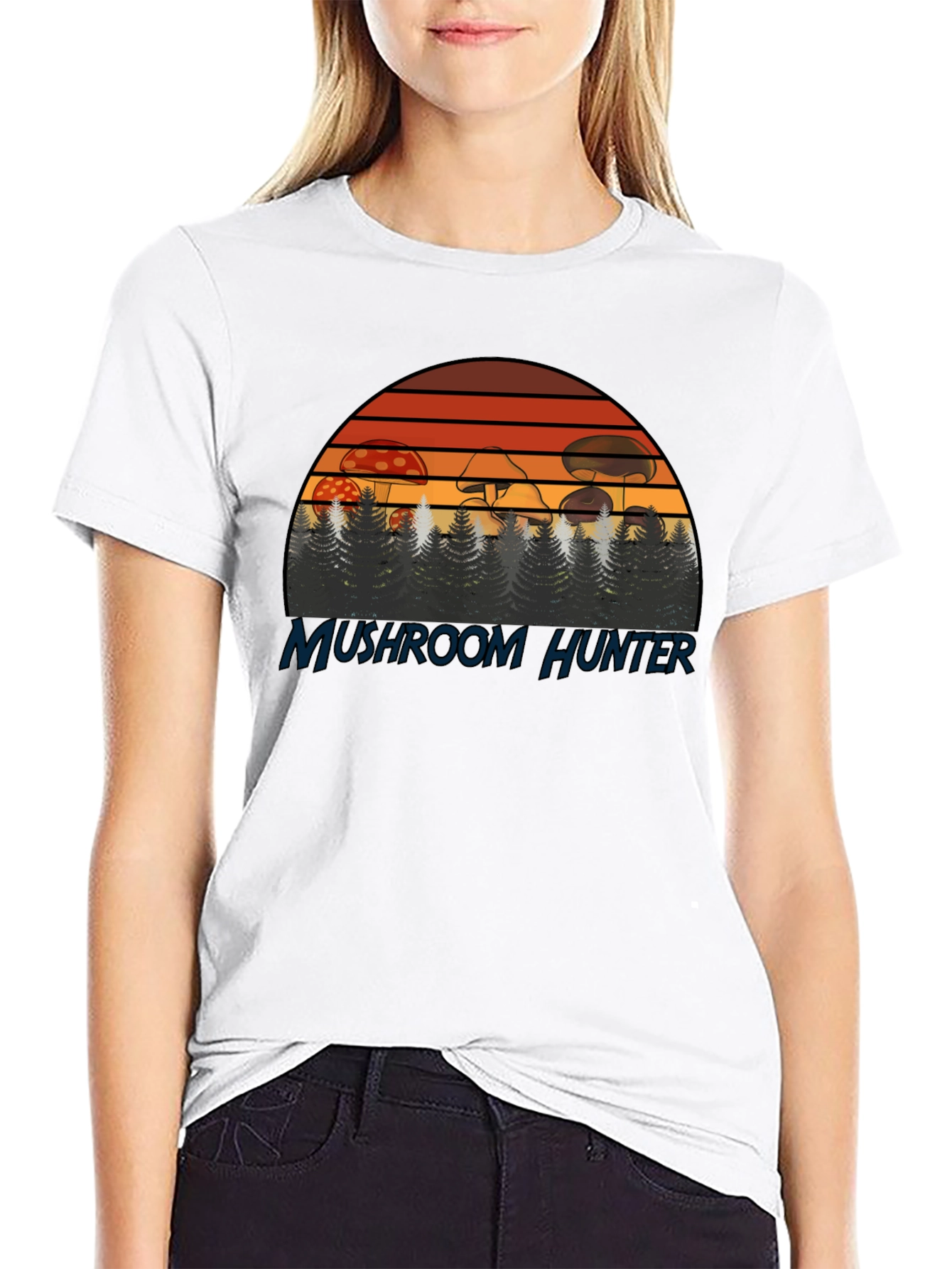 Mushroom Hunter T-Shirt - Retro Forest Design
