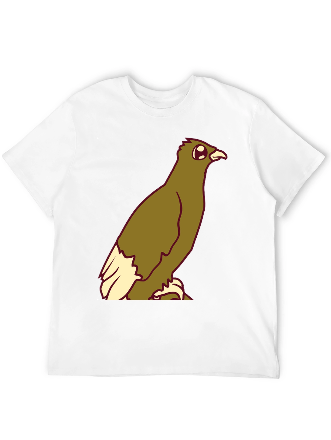 Cartoon Bird Graphic Tee - Black Cotton Blend T-Shirt