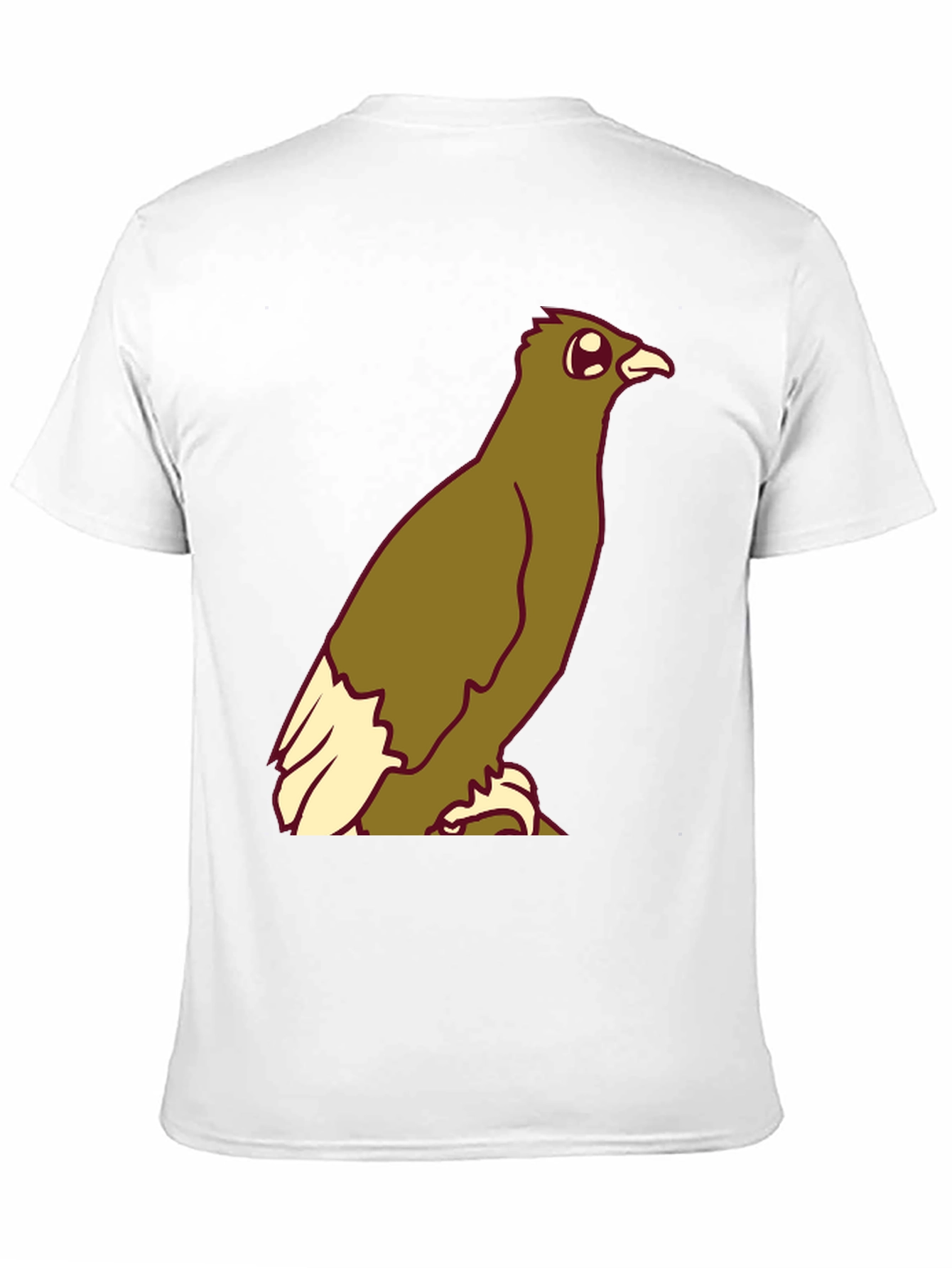 Cartoon Bird Graphic Tee - Black Cotton Blend T-Shirt