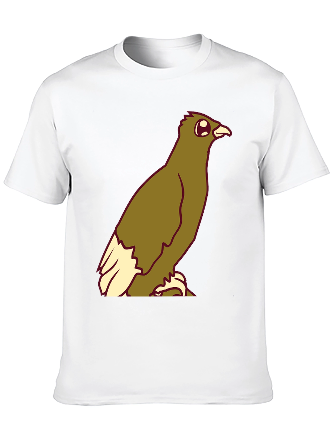 Cartoon Bird Graphic Tee - Black Cotton Blend T-Shirt