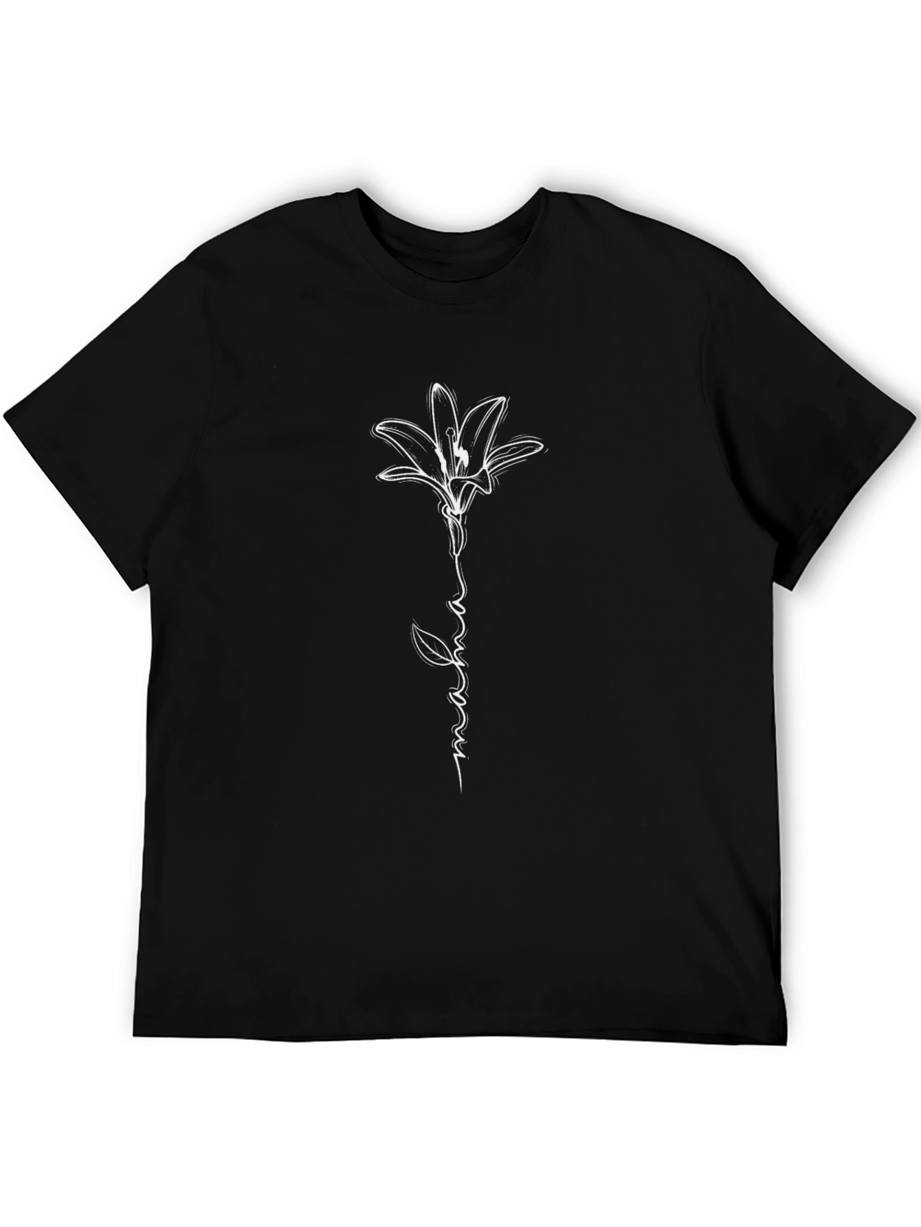 Minimalist Lily Mama Black T-Shirt