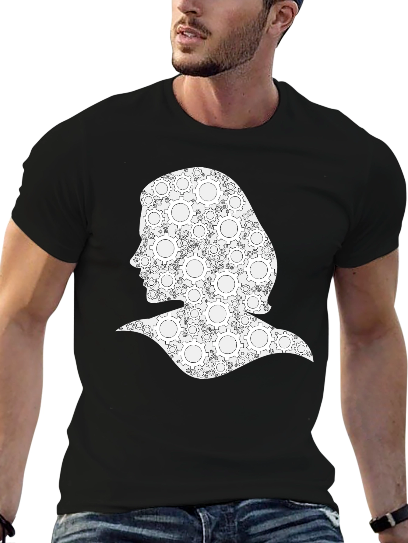 Gear Woman Graphic Tee - Black Cotton T-Shirt