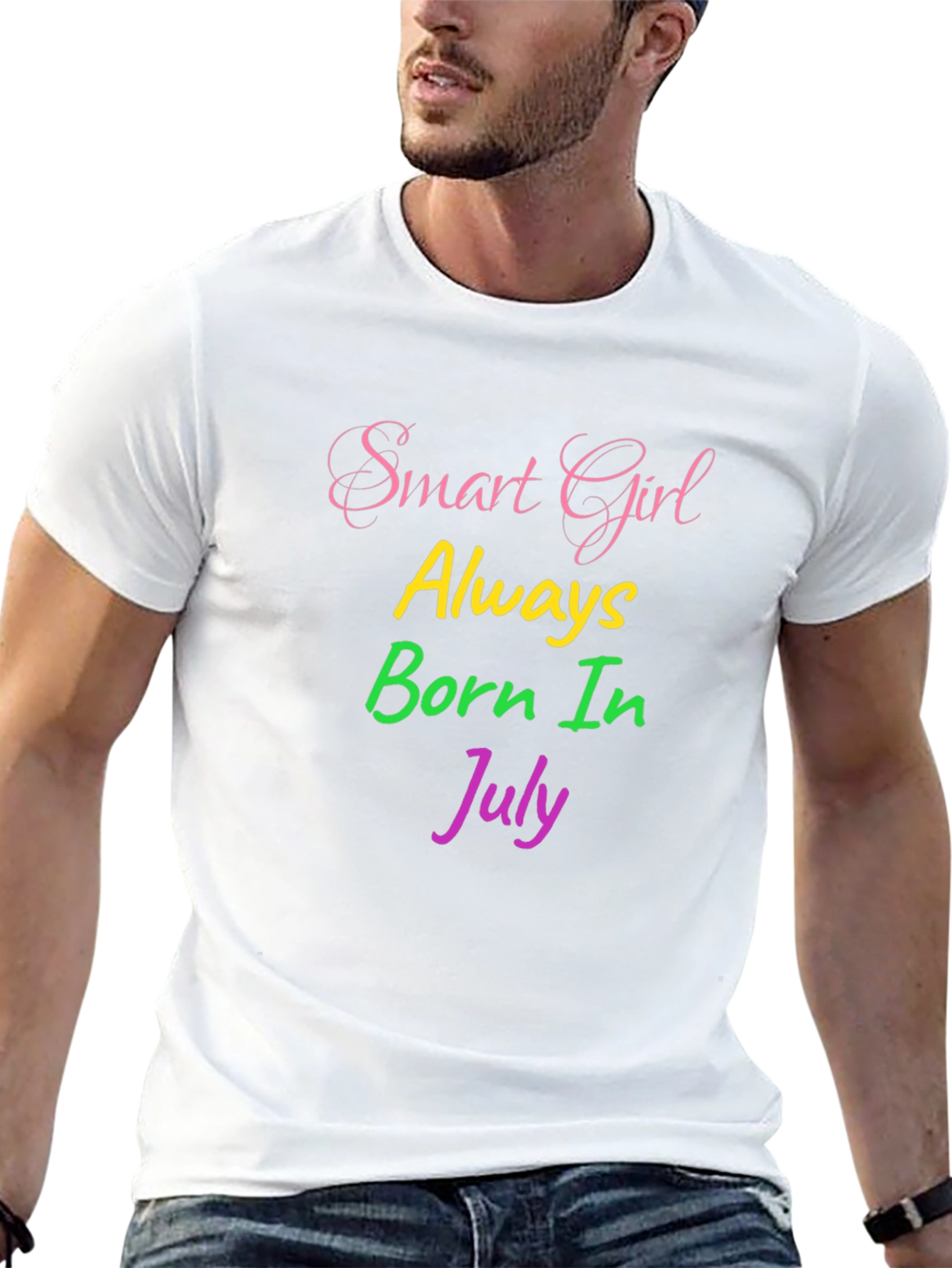 Smart Girl Born in July - Black T-Shirt