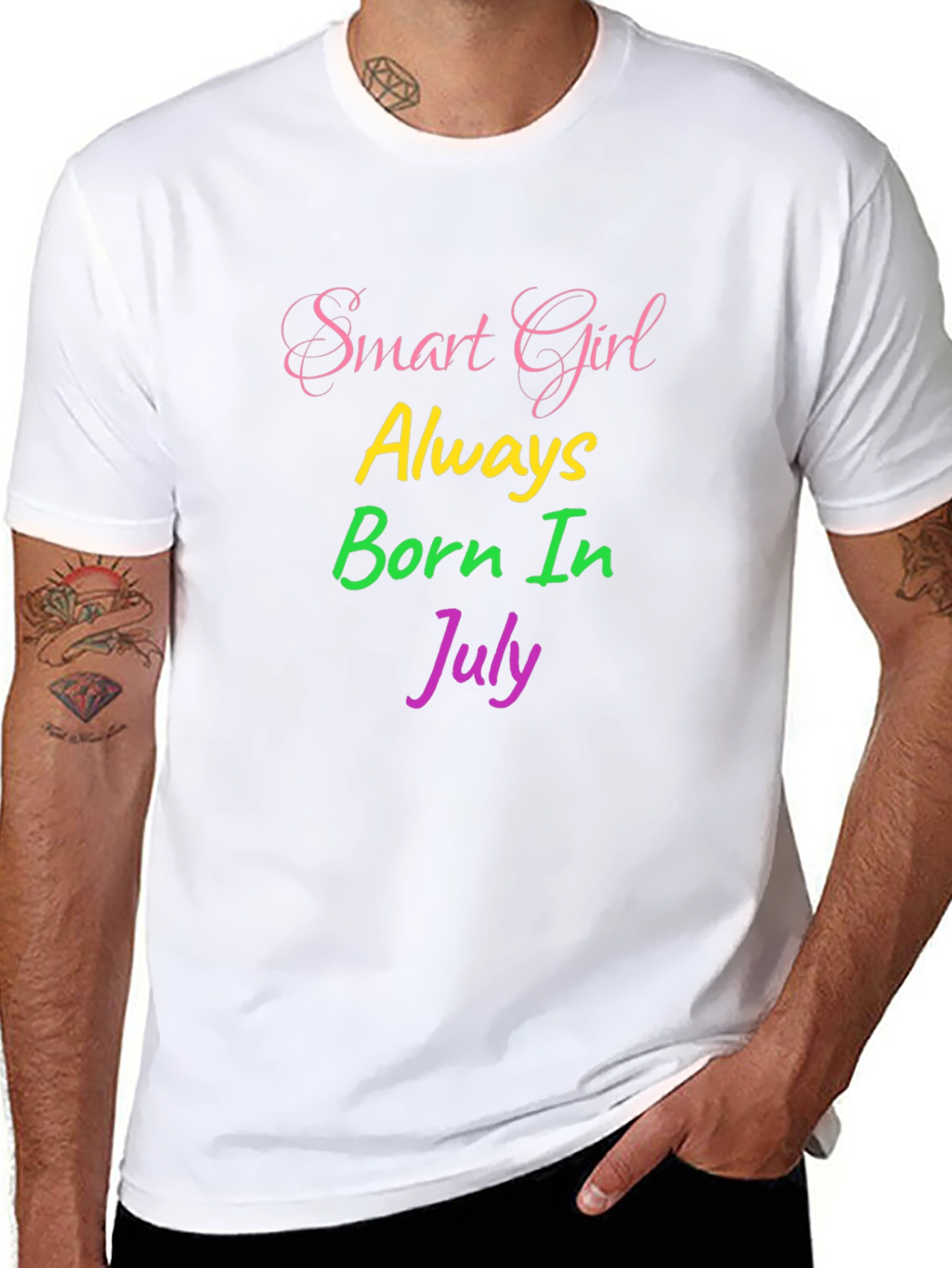 Smart Girl Born in July - Black T-Shirt