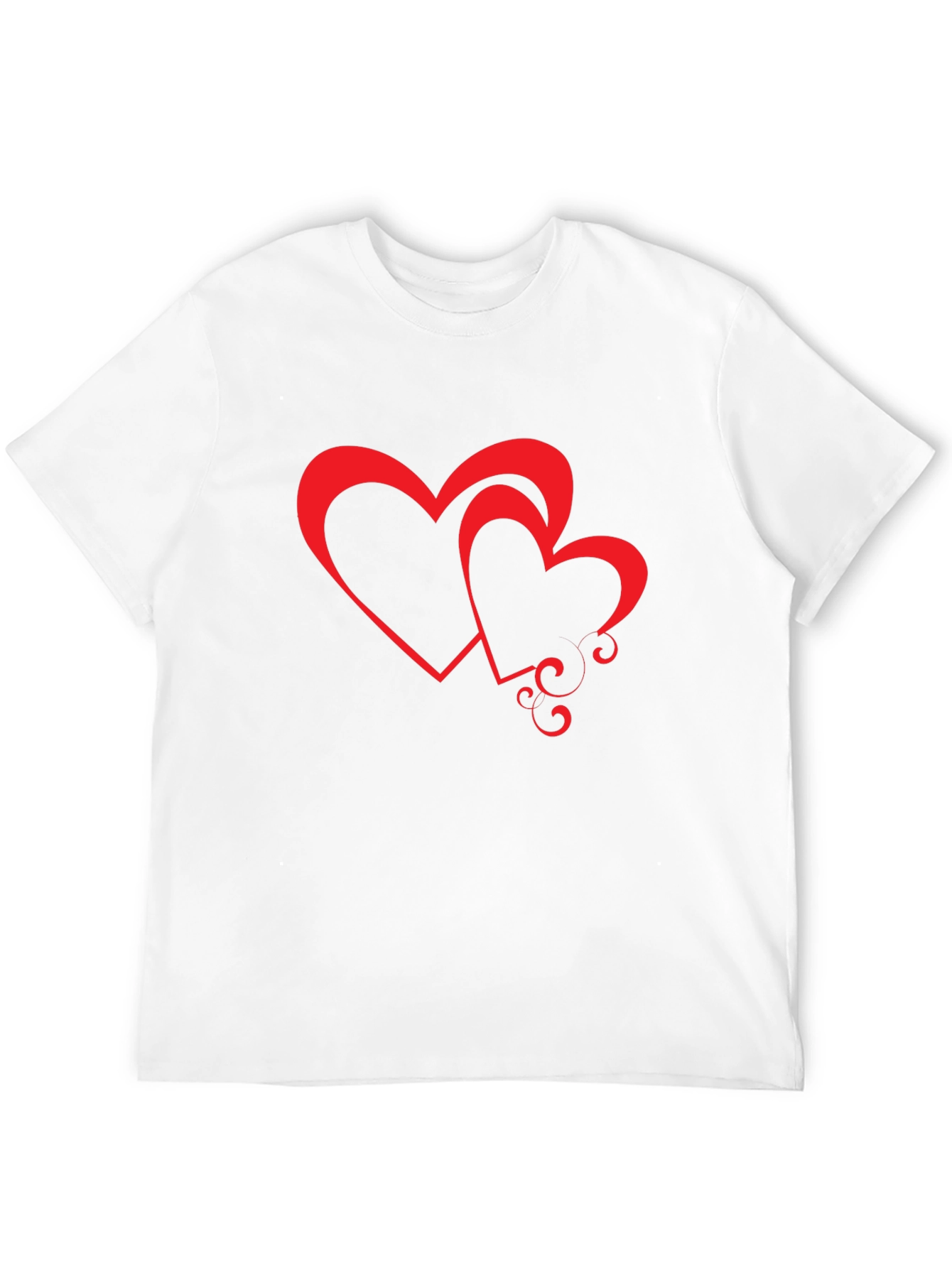 Black Tee with Red Hearts Graphic