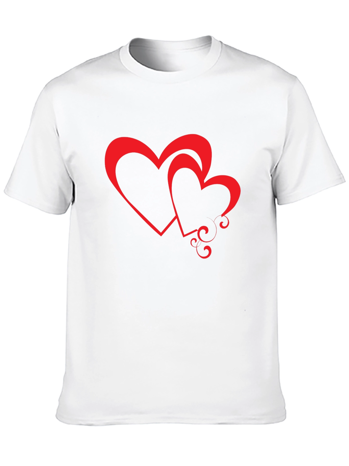 Black Tee with Red Hearts Graphic