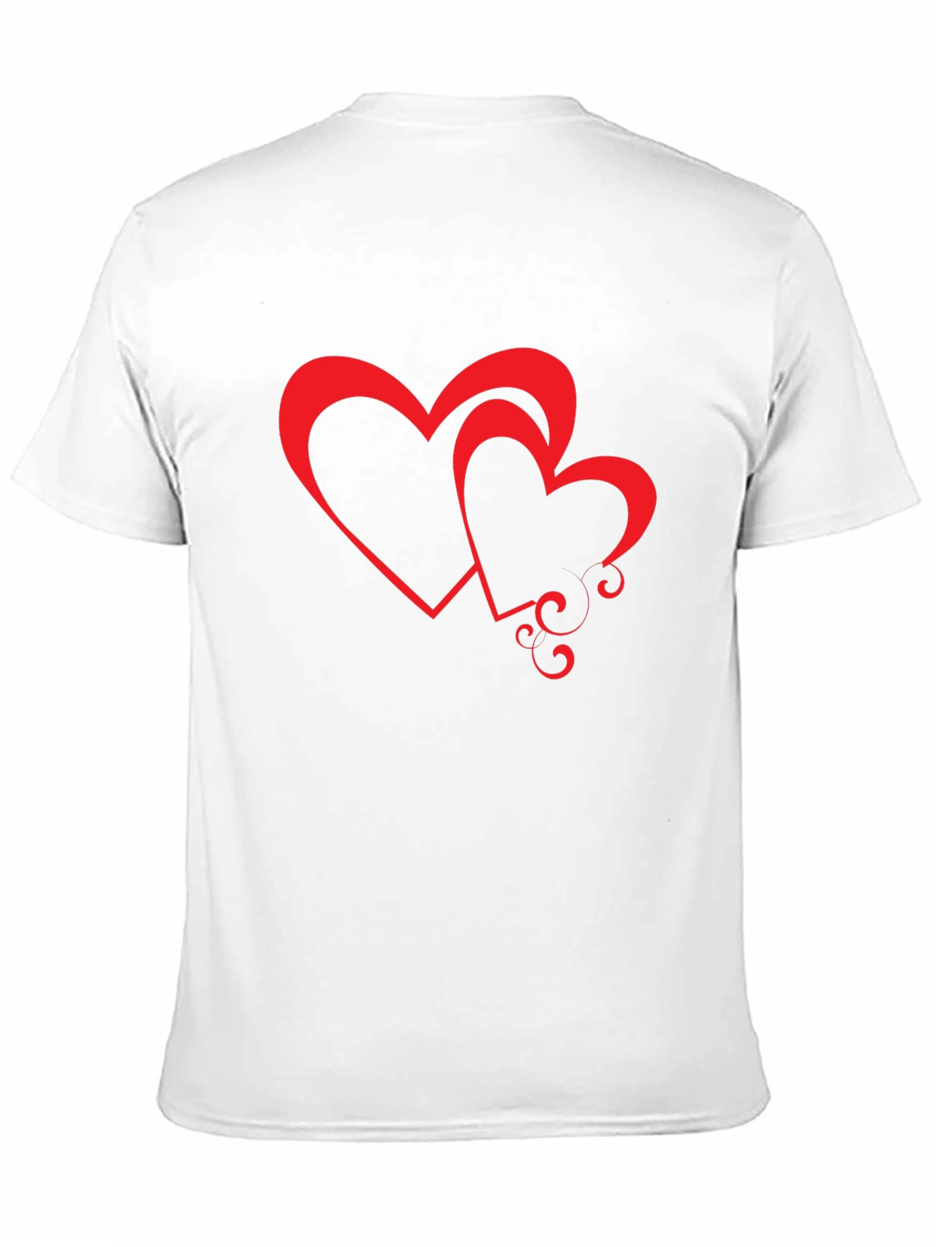 Black Tee with Red Hearts Graphic