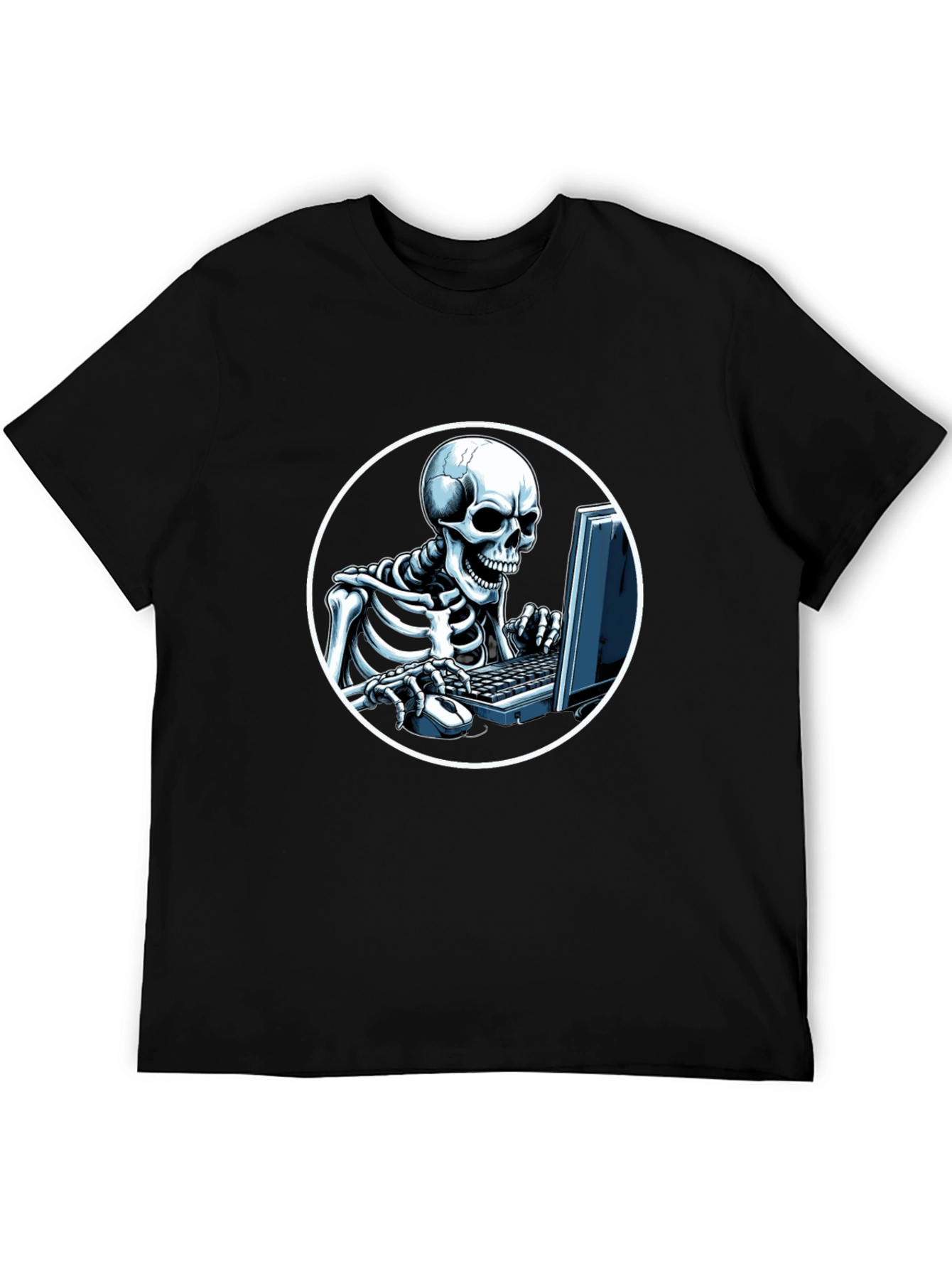 Skeleton Gamer Black T-Shirt - Funny Graphic Tee
