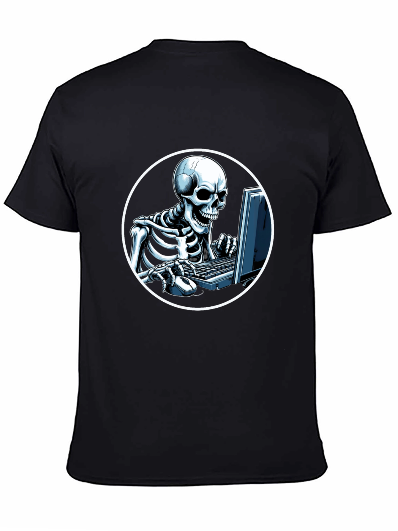 Skeleton Gamer Black T-Shirt - Funny Graphic Tee
