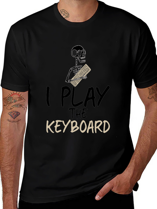 I Play The Keyboard T-Shirt - Skeleton Musician Tee