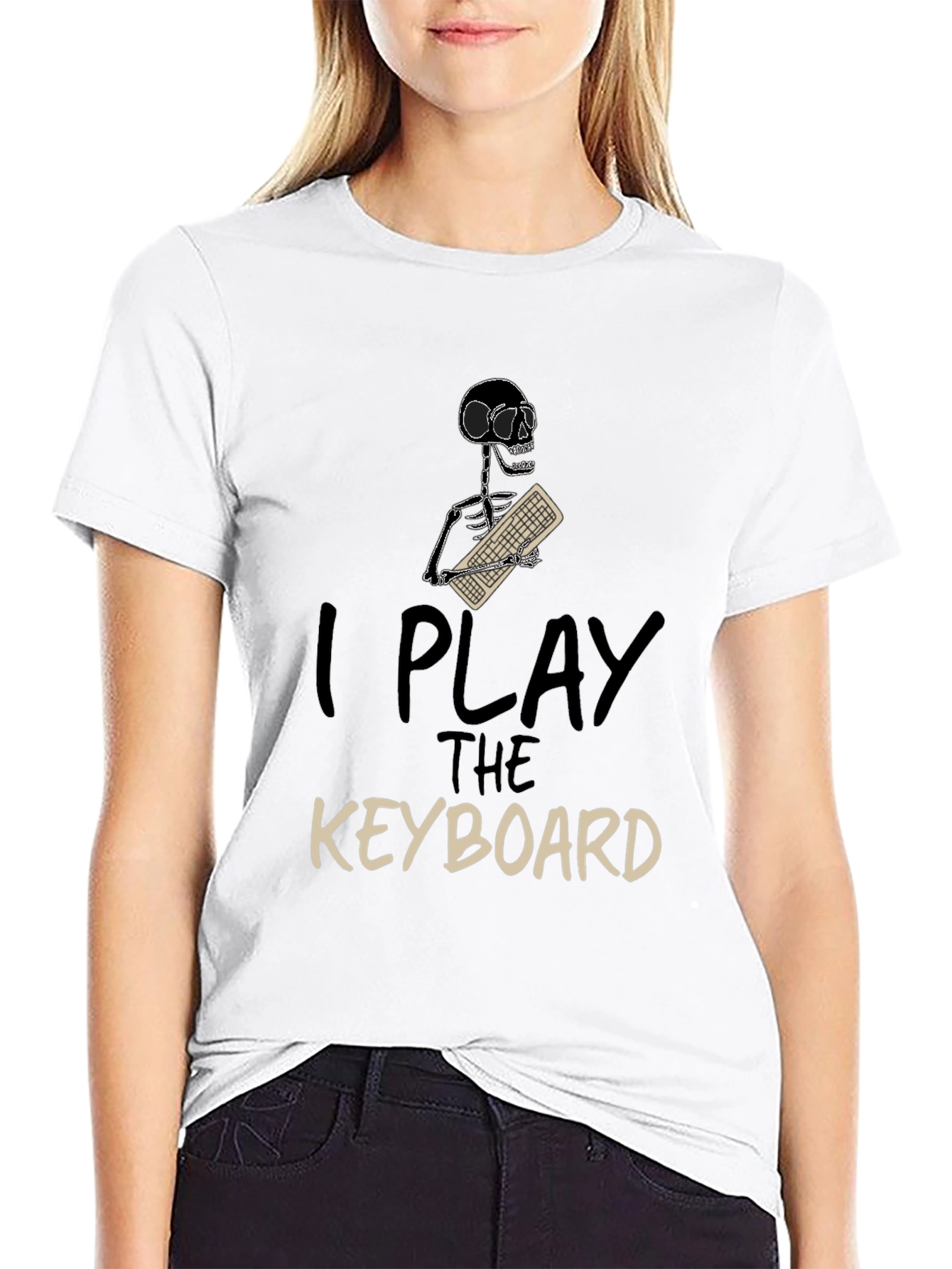 I Play The Keyboard T-Shirt - Skeleton Musician Tee