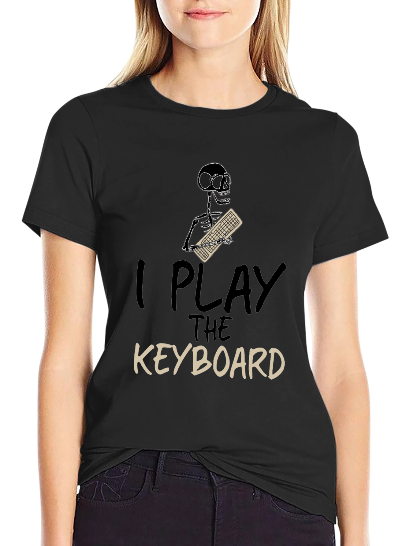 I Play The Keyboard T-Shirt - Skeleton Musician Tee