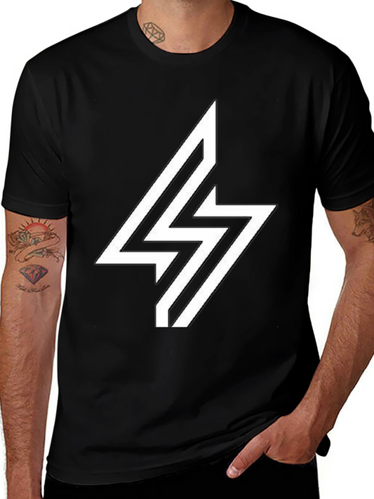 Lightning Bolt Graphic Tee - Modern Black T-Shirt