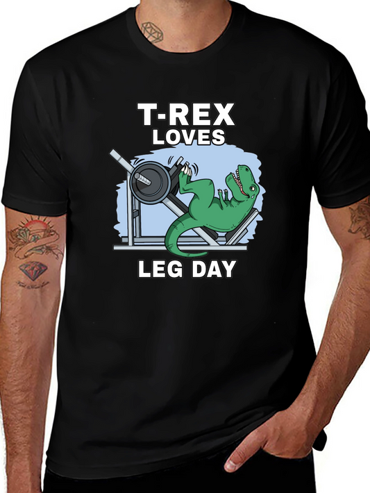 T-Rex Loves Leg Day Graphic T-Shirt