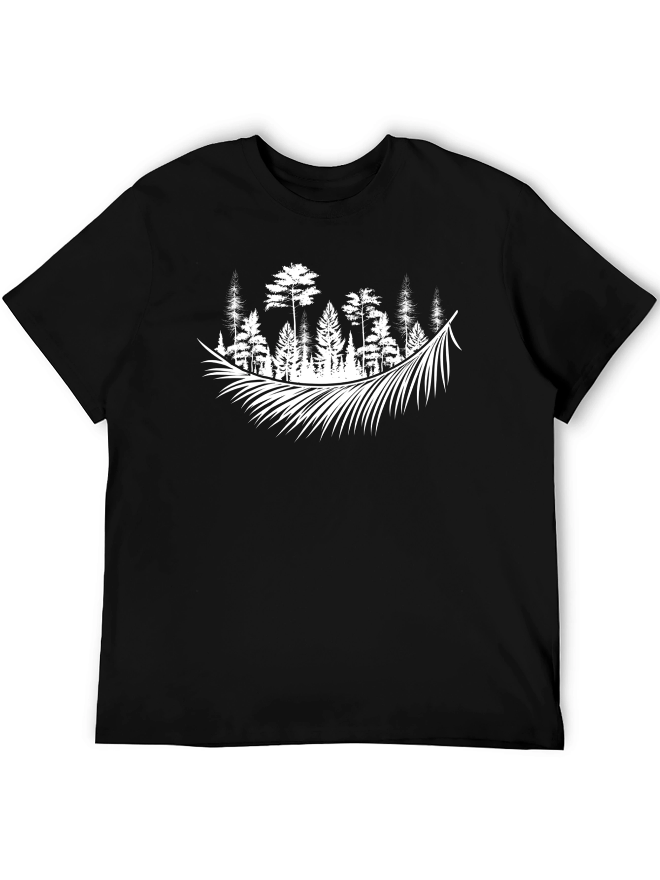 Forest Feather Graphic Tee - Nature Inspired Style