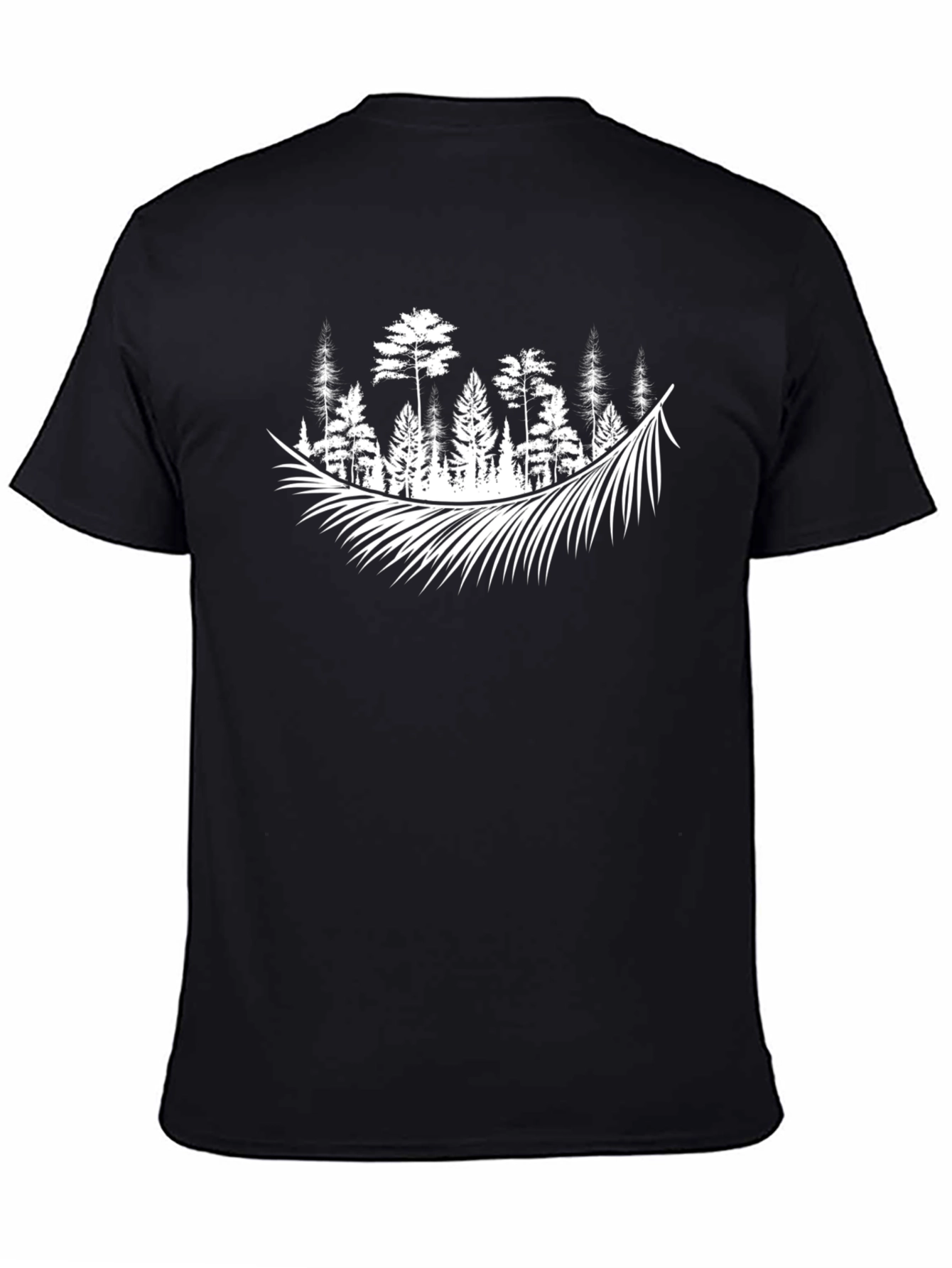 Forest Feather Graphic Tee - Nature Inspired Style
