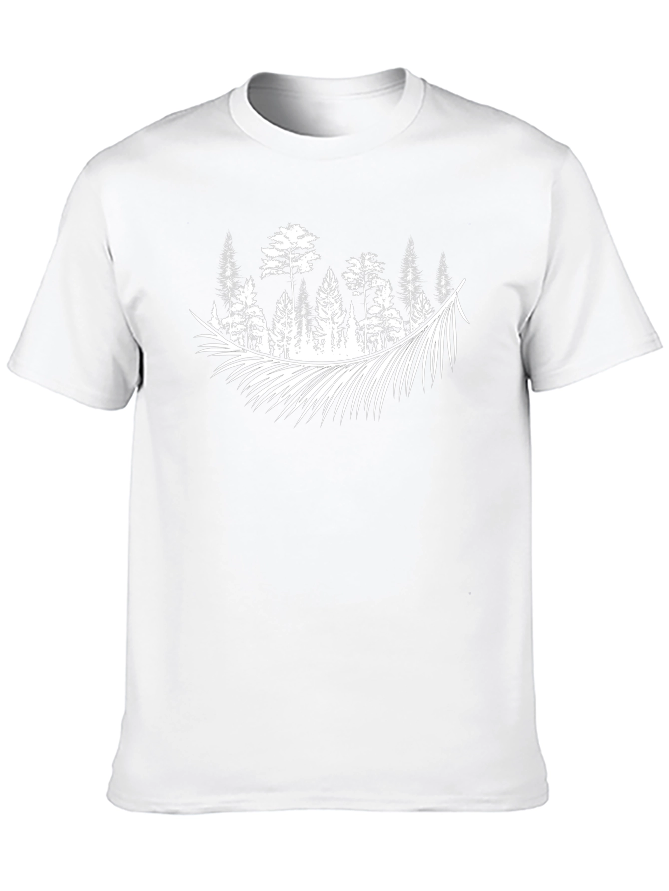 Forest Feather Graphic Tee - Nature Inspired Style