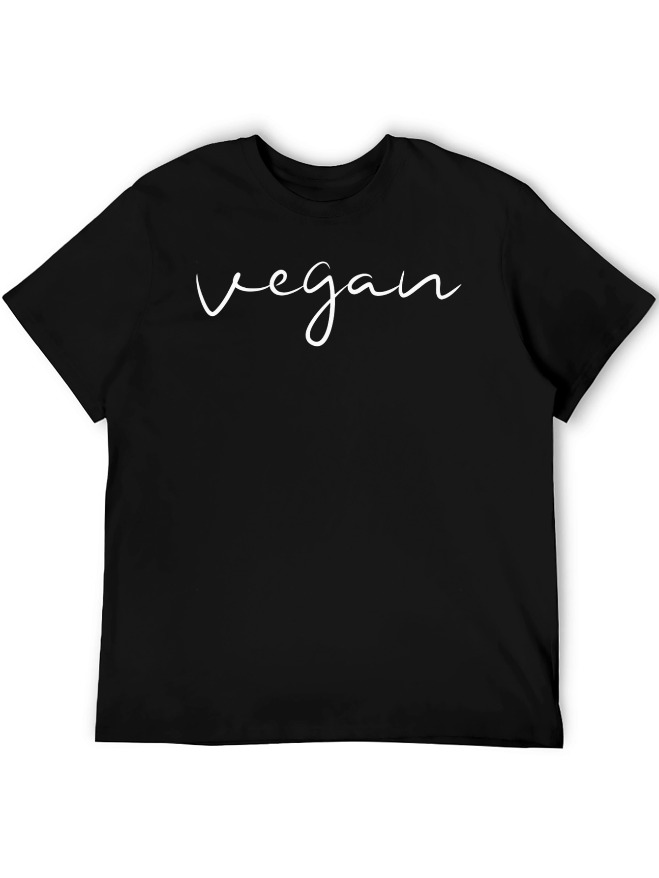 Vegan Script T-Shirt - Black Cotton Tee
