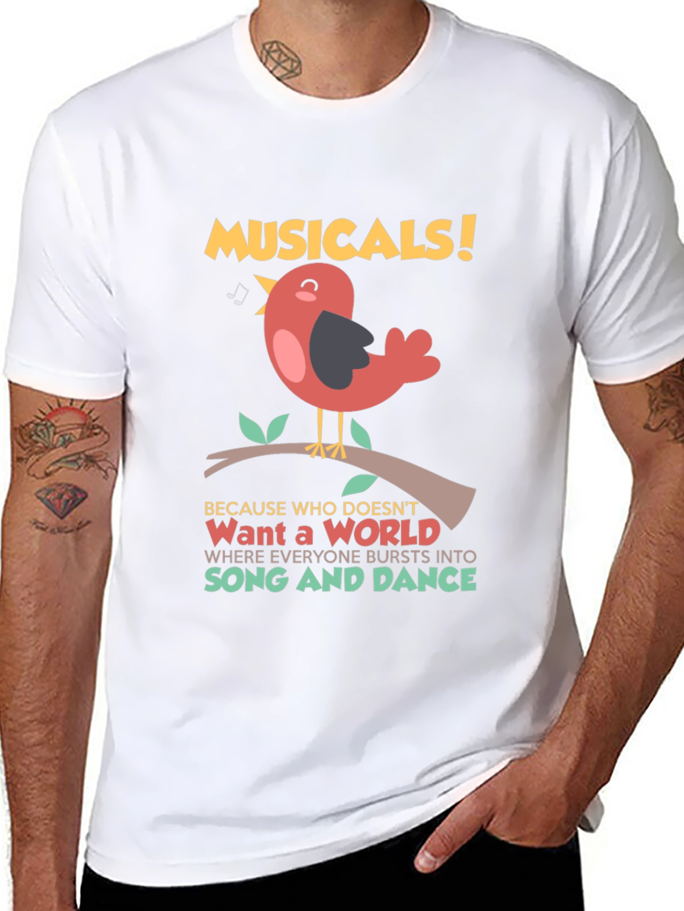 Musicals Bird T-Shirt: Song and Dance World Tee