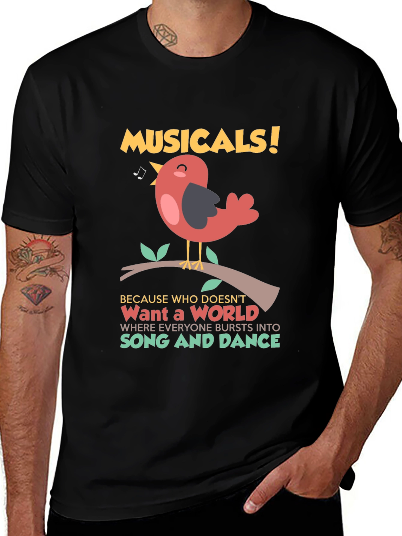 Musicals Bird T-Shirt: Song and Dance World Tee